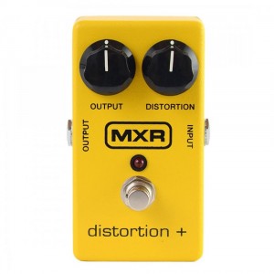 Dunlop MXR M104 Distortion + Pedal and Output Controls, Footswitch, and On/Off LED Indicator