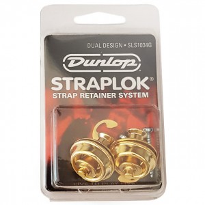 Dunlop SLS1034G Straplok Dual Design Strap Retainer System, Gold