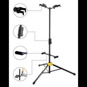Hercules Stands GS422B Plus Acoustic/Electric/Bass Guitar Stand - Two Guitar Stand