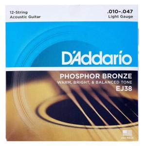 D'Addario EJ38 Phosphor Bronze Light 12-String Acoustic Strings