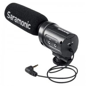 Saramonic SR-M3 Mini Directional Condenser Microphone with Integrated Shockmount