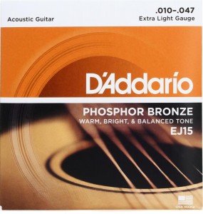 D'Addario EJ15 Phosphor Bronze .010-.047 Extra Light Acoustic Strings