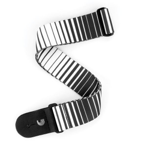 D'Addario P20S1508 Optical Stripes Art Guitar Strap - White