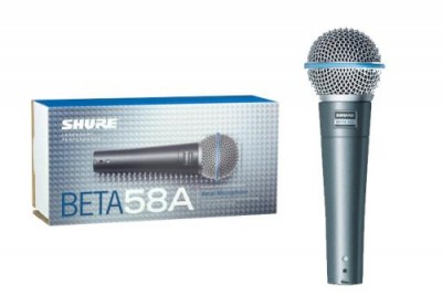 Shure Beta58A Supercardioid Dynamic Vocal Microphone.