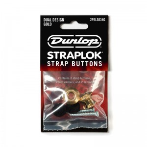 Dunlop 2PSLS034G Straplok Dual Design Strap Retainer System - Gold