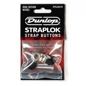 Dunlop 2PSLS031N Straplok Dual Design Strap Retainer System - Nickel