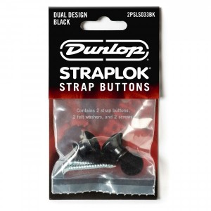 Dunlop 2PSLS033BK Straplok Dual Design Strap Retainer System - Black
