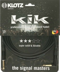 Klotz KIKKG6.0PRSW Straight to Right-Angled Gold-Plated Jack Instrument Cable, 6 Meter