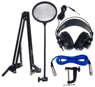 PreSonus Broadcast Accessory Pack with Boom Arm, Pop Filter, Headphones, and XLR Cable for Podcasting, Streaming, Gaming and More