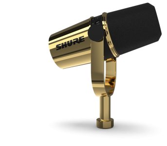 Shure MV7-GOLD USB/XLR Dynamic Microphone with Onboard DSP.