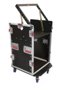 Gator G-TOUR-GRC12X12 ATA Wood Console Rack Case Mixer Rack Case with 12U Top and 12U Side Rack Spaces.