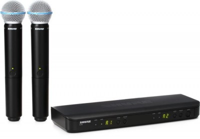 Shure BLX288/B58 Dual Channel Wireless with 2 Beta 58A Handheld Microphones System.