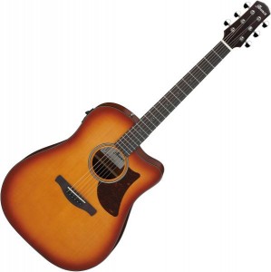 Salmeenmusic.com - Ibanez AAD50CE-LBS Advanced Acoustic-Electric Guitar - Light Brown Sunburst Open Pore
