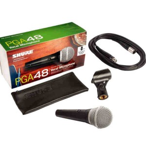 Shure PGA48-XLR-E Dynamic Vocal Microphone with XLR inch to XLR Cable