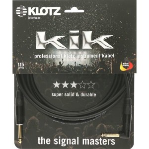 Klotz KIKKG3.0PRSW Straight to Right-Angled Gold-Plated Jack Instrument Cable, 3 Meter 