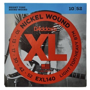 D'Addario EXL140 XL Nickel Wound Electric Guitar Strings - .010-.052 Light Top/Heavy Bottom