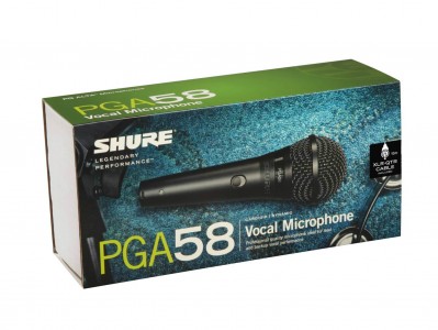 Shure PGA58-QTR-E Dynamic Vocal Microphone with 1/4 inch to XLR Cable