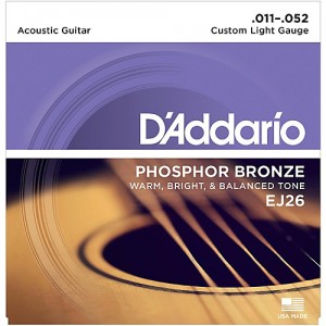 D'Addario EJ26 Phosphor Bronze Acoustic Guitar Strings - .011-.052 Custom Light