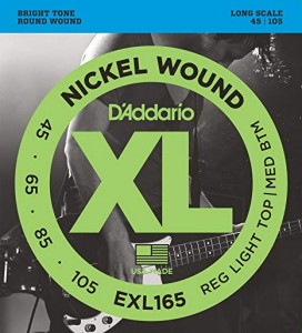 D'Addario EXL165 Nickel Wound Bass Guitar Strings - .045-.105 Medium Long Scale