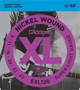 D'Addario EXL120 Nickel Wound Electric Strings -.009-.042 Super Light