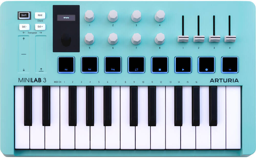 Arturia MiniLab 3 25 Slim-key Controller - Aquamarine