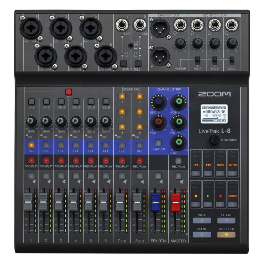 Zoom LiveTrak L-8 8-channel Digital Mixer / Recorder