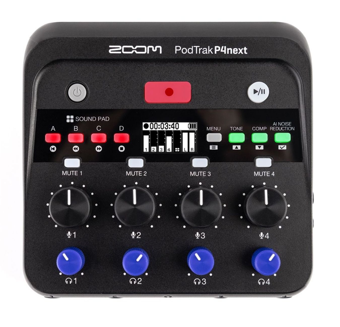 Zoom PodTrak P4next Portable Multitrack Podcast Recorder