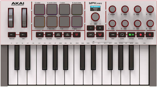 Akai Professional MPK Mini IV MIDI Keyboard Controller - White