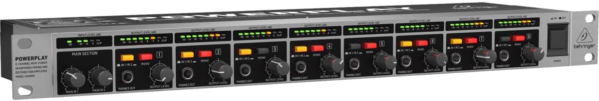 Behringer HA8000 V2 8-channel Headphone Mixing/Distribution Amplifier