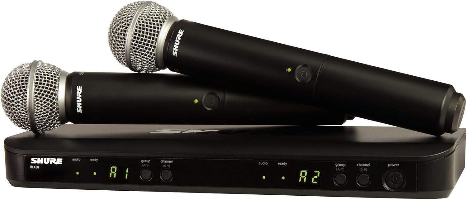 Shure BLX288/SM58 Dual Channel Wireless Handheld Microphone System with Two handheld Microphone.